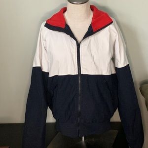 Forever 21 rain jacket red white blue size S small